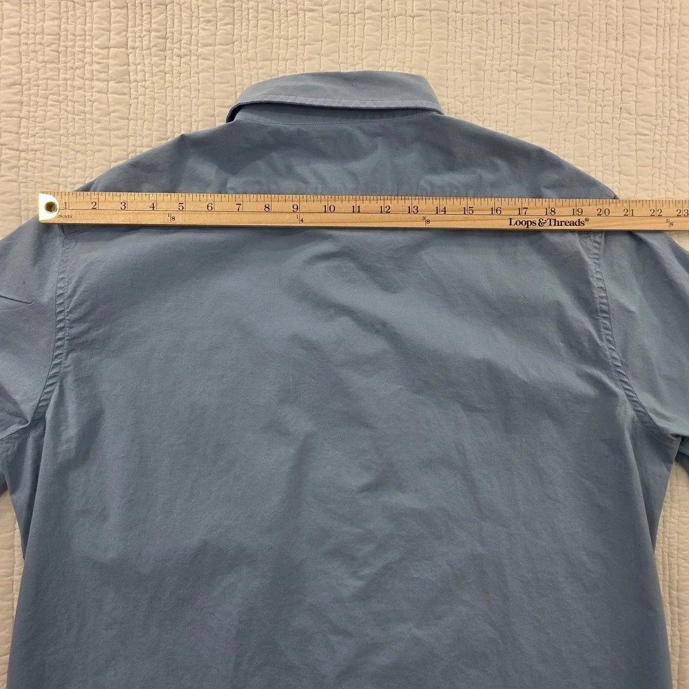 J. Crew Shirt Men's XL (17 1/2 - 18) Short Sleeve Button Up Collared Stretch